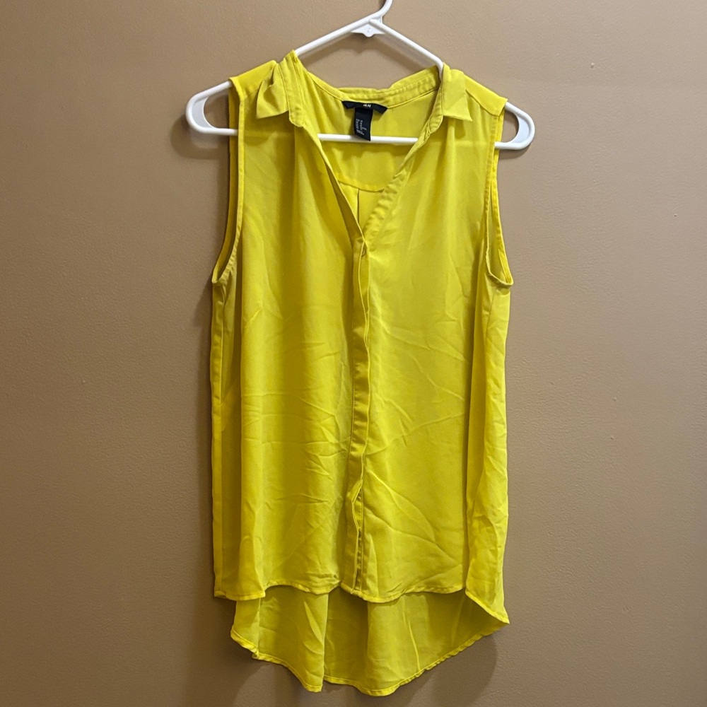 H&M Vibrant Yellow Sleeveless Blouse